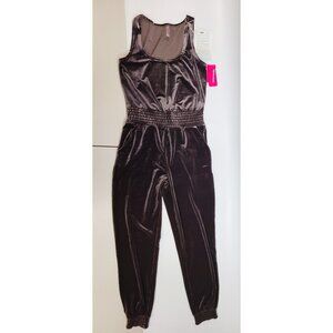 NWT Commando Velvet Tank Jumpsuit Smocked Waist Jogger Brown Greige Small